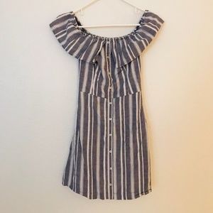 Light blue and white Striped chic dress